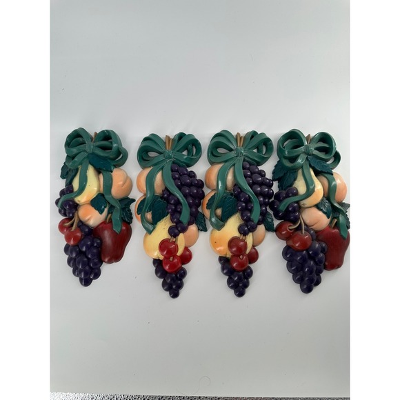 Burwood Products Co. Other - Vintage Burwood Products Cottage core Fruit Plaques Set of 4 1995